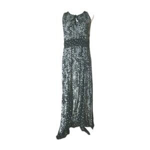 Bila Maxi Dress Womens Large Black White Ditsy Floral‎ Cottage Prairie Peasant